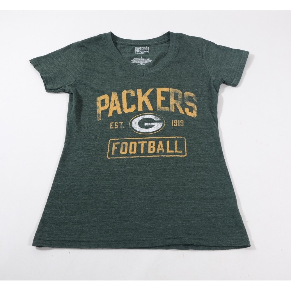Fanatics T-Shirt Womens S Green Jaire Alexander Packers Football V-Neck Tee